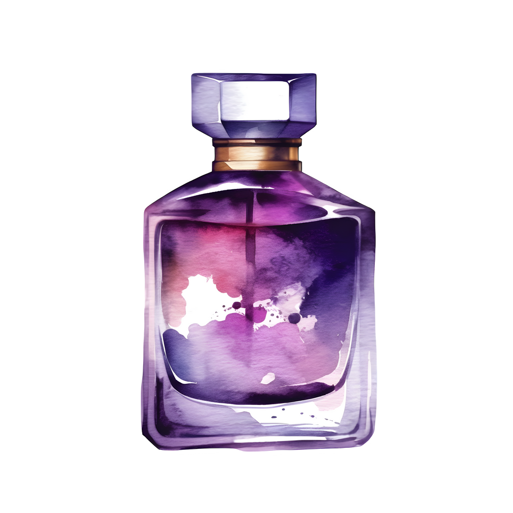 Purple Perfume Illustration in watercolour style