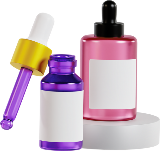 3D Pink Purple Skincare Serum